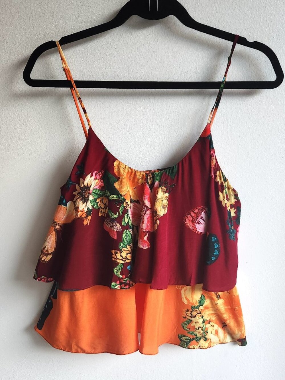 Farm Rio Colorful Layered Ruffle Top - Sz S
